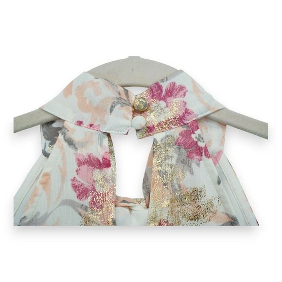 NWT LOFT Sleeveless Shimmer Floral Twist Halter Top Size XS ~ Women's MSRP $55 - Picture 9 of 10